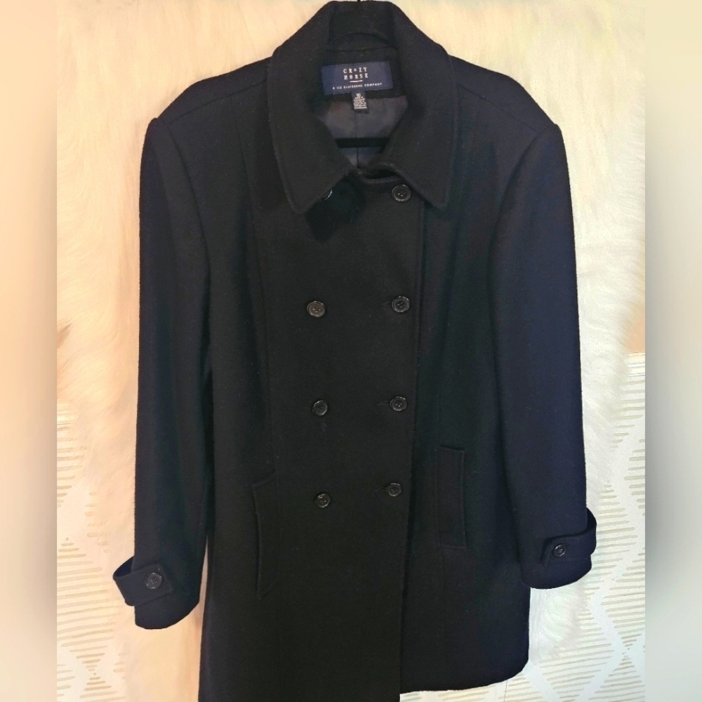 Crazy Horse Classic Doublebreasted Wool Pea Coat - Picture 2 of 7
